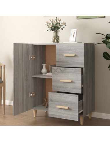 Credenza Grigio Sonoma 69,5x34x90 cm in Legno Multistrato