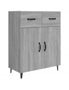 Credenza Grigio Sonoma 69,5x34x90 cm in Legno Multistrato 2