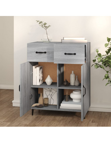 Credenza Grigio Sonoma 69,5x34x90 cm in Legno Multistrato