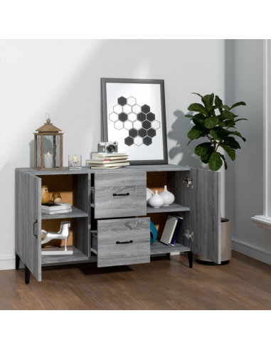 Credenza Grigio Sonoma 100x36x60 cm in Legno Multistrato
