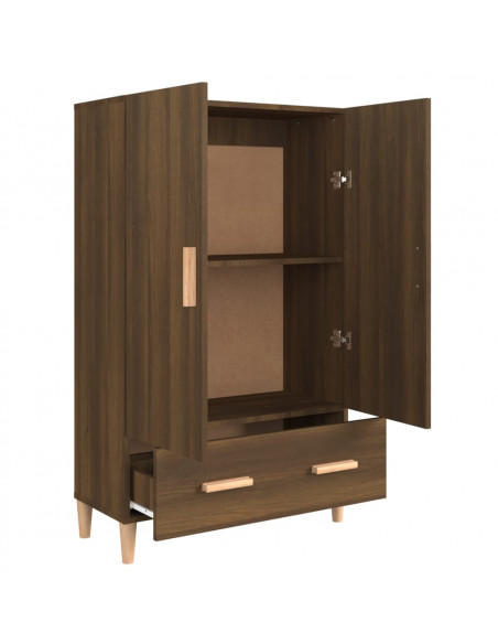 Credenza Rovere Marrone 70x31x115 cm in Legno Multistrato
