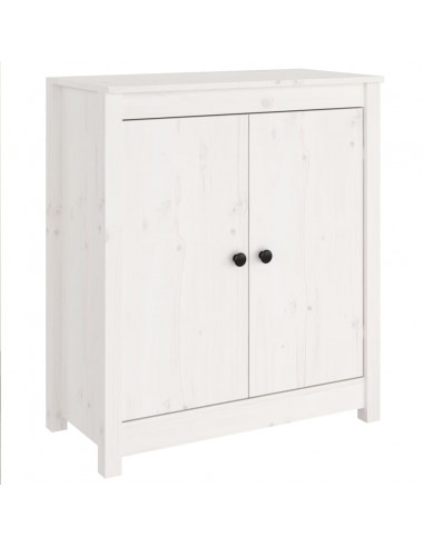 Credenze 2 pz Bianco 70x35x80 cm in Legno Massello di Pino