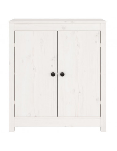 Credenze 2 pz Bianco 70x35x80 cm in Legno Massello di Pino