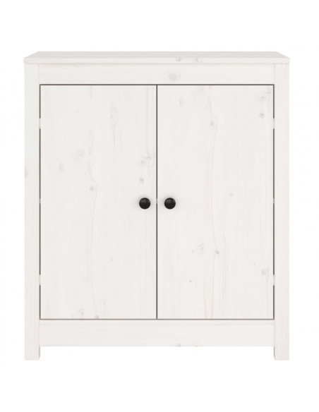 Credenze 2 pz Bianco 70x35x80 cm in Legno Massello di Pino