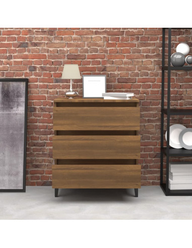 Credenza Rovere Marrone 60x35x69 cm in Legno Multistrato