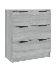 Credenze 3 pz Grigio Sonoma in Legno Multistrato 2