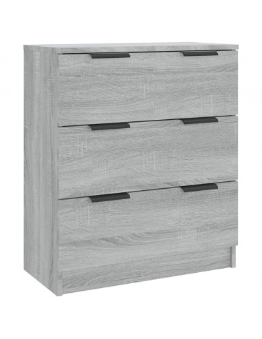 Credenze 3 pz Grigio Sonoma in Legno Multistrato