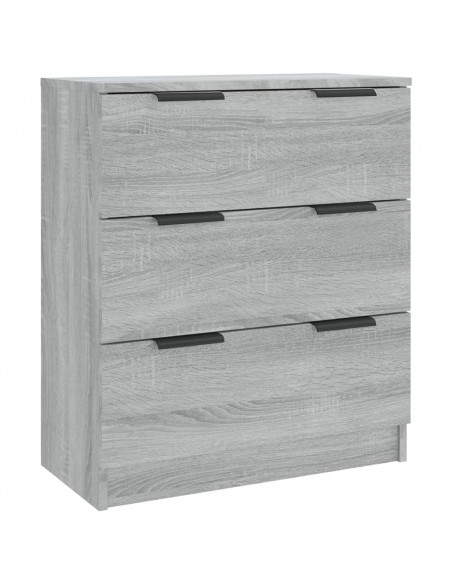 Credenze 3 pz Grigio Sonoma in Legno Multistrato