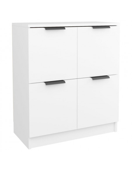 Credenze 2 pz Bianco 60x30x70 cm in Legno Multistrato