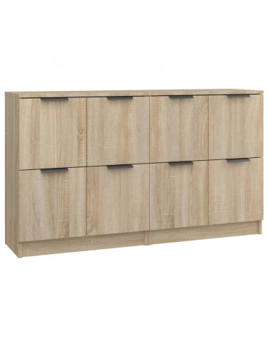 Credenze 2 pz Rovere Sonoma 60x30x70 cm in Legno Multistrato