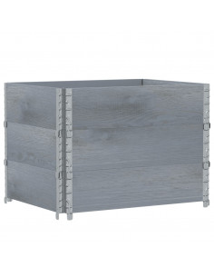 Paretali per Pallet 3pz Grigi 80x60cm in Legno Massello di Pino 2