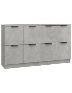 Credenze 2 pz Grigio Cemento 60x30x70 cm in Legno Multistrato 2