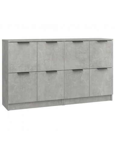 Credenze 2 pz Grigio Cemento 60x30x70 cm in Legno Multistrato