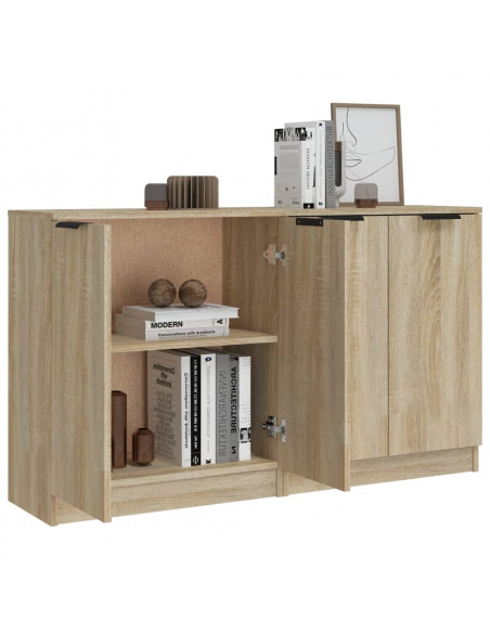 Credenze 2 pz Rovere Sonoma 60x30x70 cm in Legno Multistrato