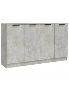 Credenze 2 pz Grigio Cemento 60x30x70 cm in Legno Multistrato 2