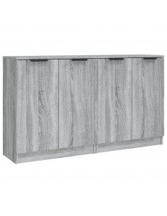 Credenze 2 pz Grigio Sonoma 60x30x70 cm in Legno Multistrato 2