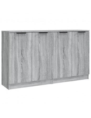 Credenze 2 pz Grigio Sonoma 60x30x70 cm in Legno Multistrato