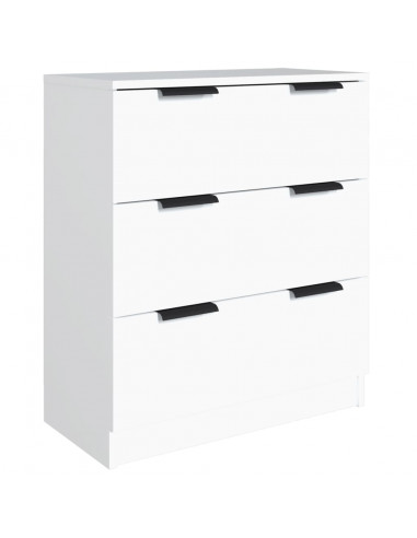 Credenze 3 pz Bianche in Legno Multistrato