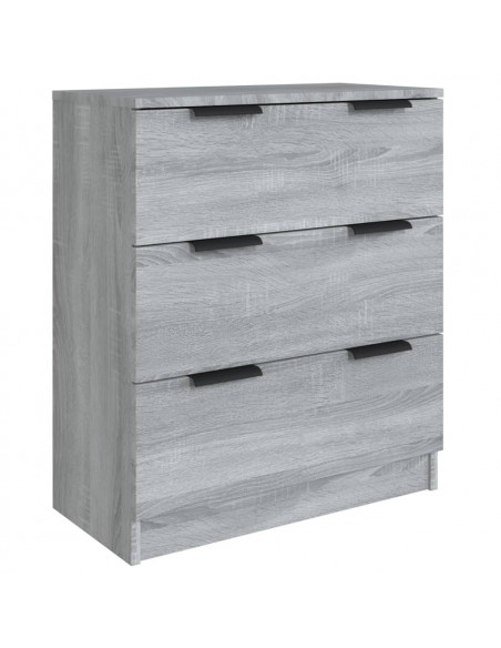 Credenze 3 pz Grigio Sonoma in Legno Multistrato