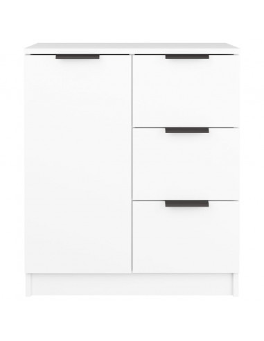 Credenze 2 pz Bianche 60x30x70 cm in Legno Multistrato