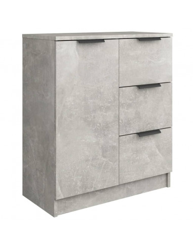 Credenze 2 pz Grigio Cemento 60x30x70 cm in Legno Multistrato