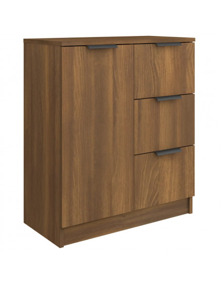 Credenze 2 pz Rovere Marrone 60x30x70 cm in Legno Multistrato