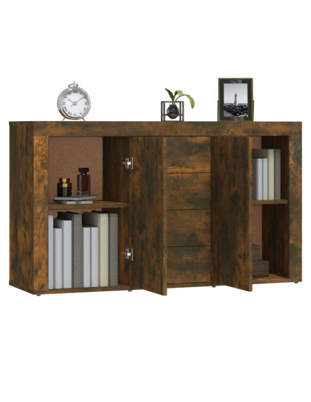 Credenza Rovere Fumo 120x36x69 cm in Legno Multistrato