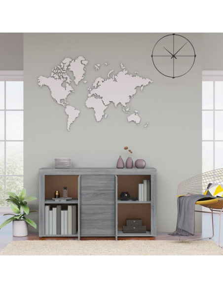 Credenza Grigio Sonoma 120x36x69 cm in Legno Multistrato