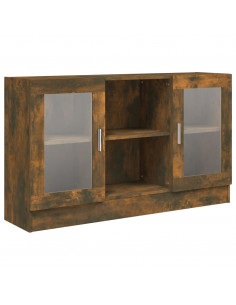 Mobile Vetrina Rovere Fumo 120x30,5x70 cm in Legno Multistrato 2