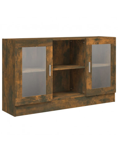 Mobile Vetrina Rovere Fumo 120x30,5x70 cm in Legno Multistrato
