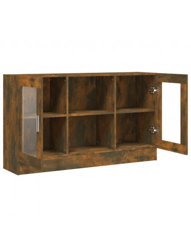 Mobile Vetrina Rovere Fumo 120x30,5x70 cm in Legno Multistrato