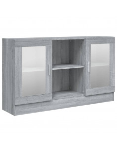 Mobile Vetrina Grigio Sonoma 120x30,5x70 cm Legno Multistrato 2