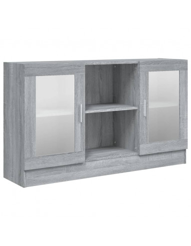 Mobile Vetrina Grigio Sonoma 120x30,5x70 cm Legno Multistrato