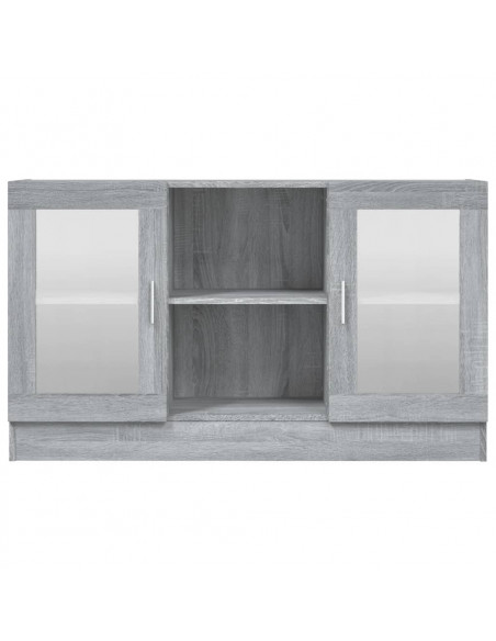 Mobile Vetrina Grigio Sonoma 120x30,5x70 cm Legno Multistrato
