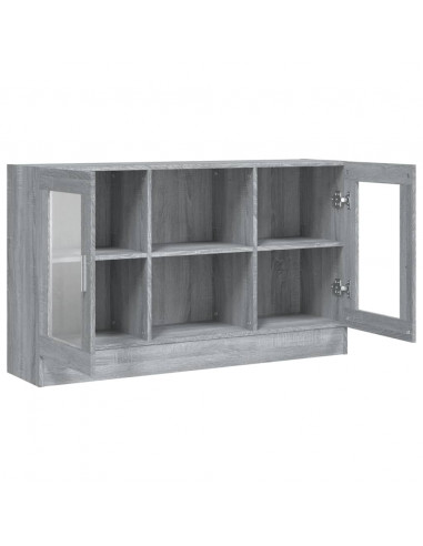 Mobile Vetrina Grigio Sonoma 120x30,5x70 cm Legno Multistrato