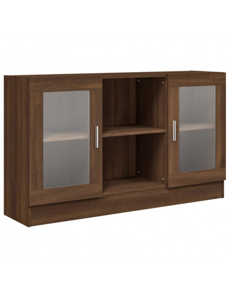 Mobile Vetrina Rovere Marrone 120x30,5x70 cm Legno Multistrato
