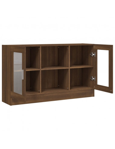 Mobile Vetrina Rovere Marrone 120x30,5x70 cm Legno Multistrato