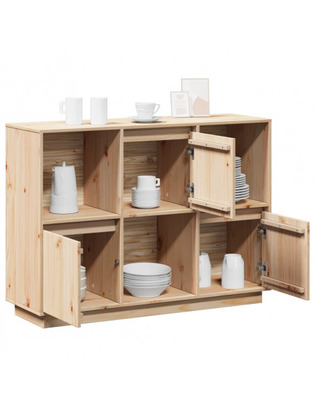 Credenza 110,5x35x80 cm in Legno Massello di Pino