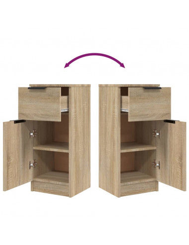 Credenze 2 pz Rovere Sonoma 30x30x70 cm in Legno Multistrato