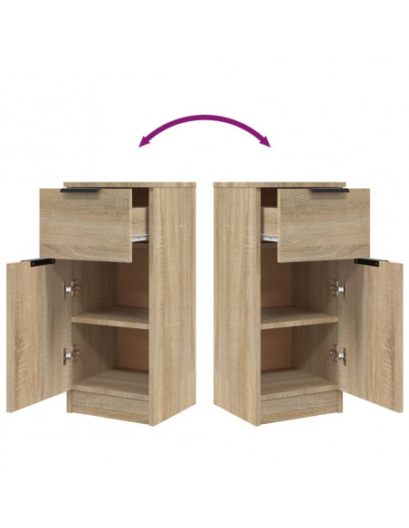 Credenze 2 pz Rovere Sonoma 30x30x70 cm in Legno Multistrato