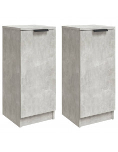 Credenze 2 pz Grigio Cemento 30x30x70 cm in Legno Multistrato 2