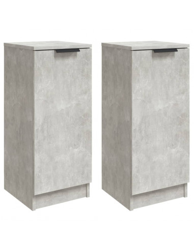 Credenze 2 pz Grigio Cemento 30x30x70 cm in Legno Multistrato