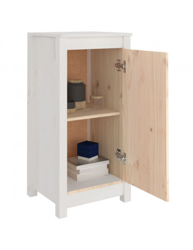 Credenza Bianca 40x35x80 cm in Legno Massello di Pino
