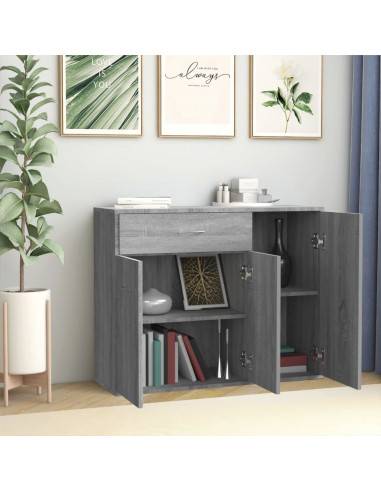 Credenza Grigio Sonoma 88x30x70 cm in Legno Ingegnerizzato
