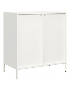 Credenza Bianca 68x39x73,5 cm in Acciaio Laminato a Freddo 2