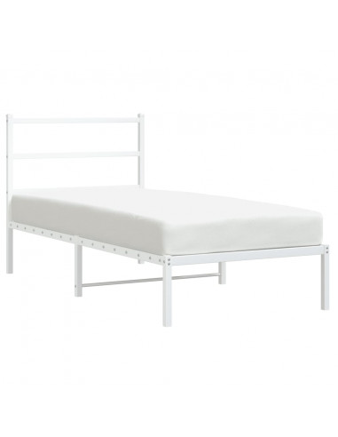 Giroletto con Testiera Metallo Bianco 90x190 cm