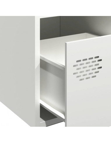 Credenza Bianca 68x39x73,5 cm in Acciaio Laminato a Freddo