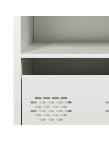 Credenza Bianca 68x39x73,5 cm in Acciaio Laminato a Freddo