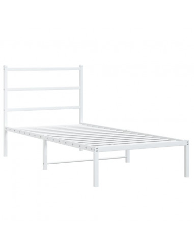 Giroletto con Testiera Metallo Bianco 90x190 cm