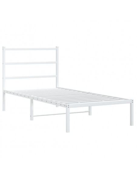 Giroletto con Testiera Metallo Bianco 90x190 cm